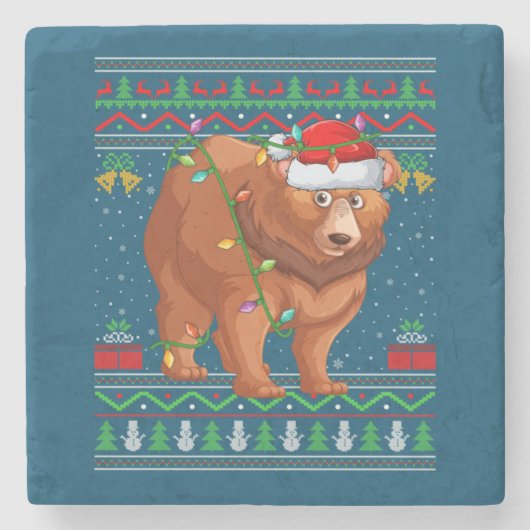 Kerstmis Stenen Onderzetter (Voorkant)