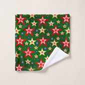 Kerstmis, ster, feest, decoratie, kerstmis, bad handdoek (Wasdoekje)