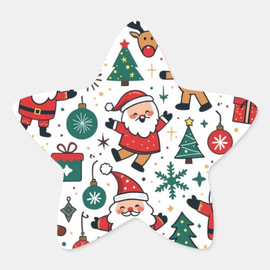 Kerstmis Ster Sticker (Voorkant)