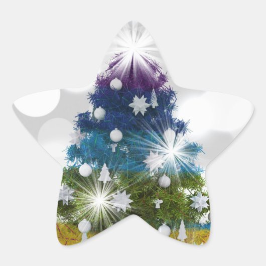 Kerstmis Ster Sticker (Voorkant)