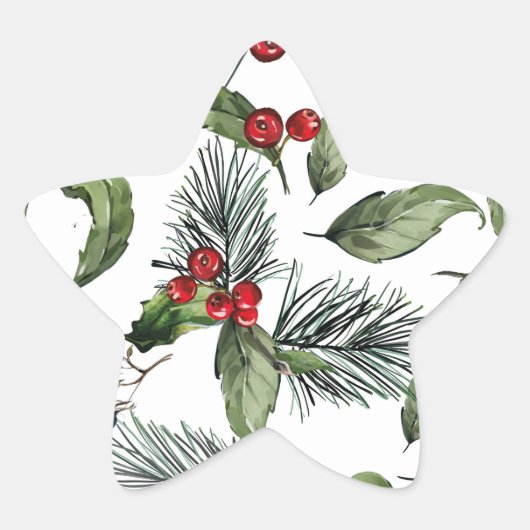 Kerstmis Ster Sticker (Voorkant)