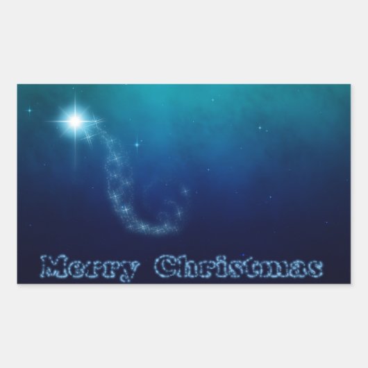 Kerstmis Ster van Bethlehem Rechthoekige Sticker (Voorkant)