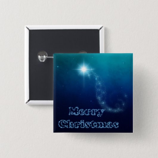 Kerstmis Ster van Bethlehem Vierkante Button 5,1 Cm (Voorkant /achterkant)
