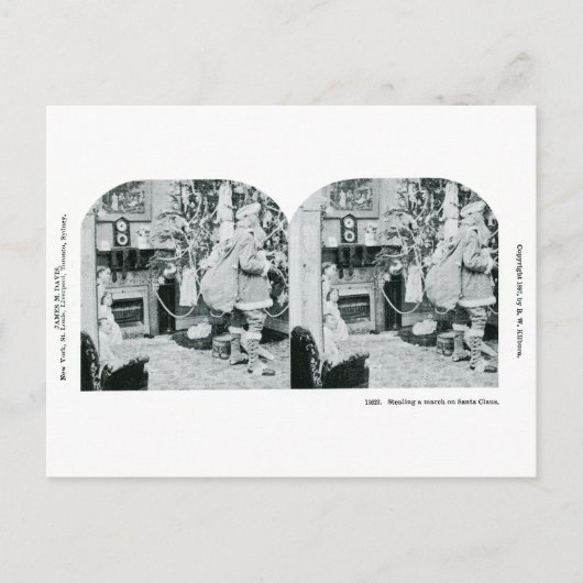 Kerstmis Stereoview - Vintage Feestdagenkaart (Voorkant)