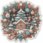 Kerstmis Sticker (Voorkant)