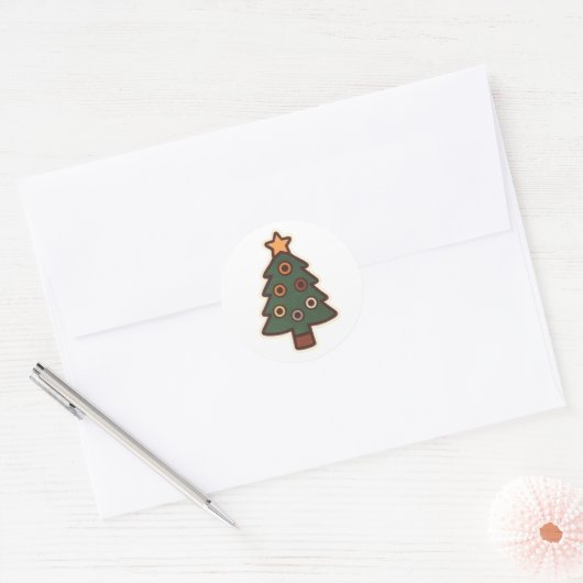 Kerstmis Sticker Alien 5 (Envelop)