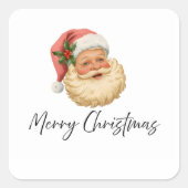 Kerstmis sticker Kerstman | Vintage label (Voorkant)