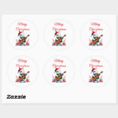 Kerstmis Sticker Konijn Gitaar (Vel)