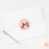 Kerstmis Sticker – Kussen van Kerstman & Rendier – (Envelop)