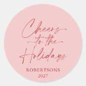 Kerstmis sticker met 'Cheers to the Holidays' (Voorkant)