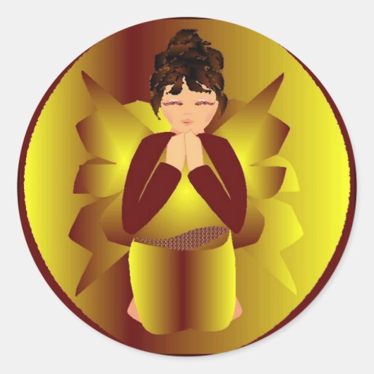 Kerstmis Sticker met de naam 'Peace Angel' - (Voorkant)