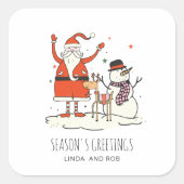 Kerstmis Sticker met Gezellige Kerstman (Voorkant)