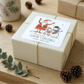 Kerstmis Sticker met Gezellige Kerstman