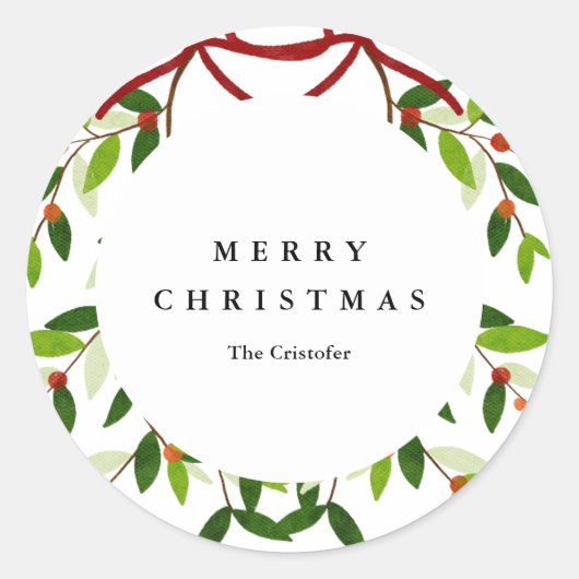 Kerstmis sticker met maretak (Voorkant)