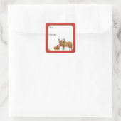 Kerstmis Sticker met Schotse Hooglander (Tas)