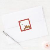 Kerstmis Sticker met Schotse Hooglander (Envelop)