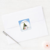Kerstmis Sticker met Sneeuwmannen (Envelop)