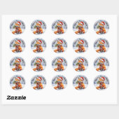 Kerstmis Sticker - Waterverf Winter Vos (Vel)