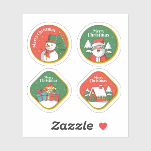 Kerstmis stickercollectie ter viering sticker (Vel)