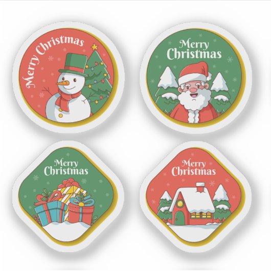 Kerstmis stickercollectie ter viering sticker (Voorkant)