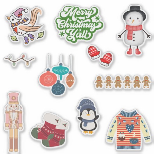 Kerstmis Stickers Set (Voorkant)