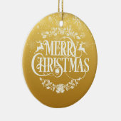 Kerstmis Stiefmoeder Definitie Goud Keramisch Ornament (Rechts)