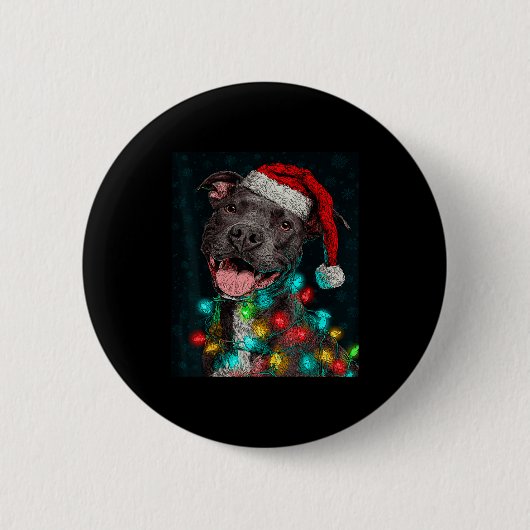Kerstmis Stier Op Ronde Button 5,7 Cm (Voorkant)