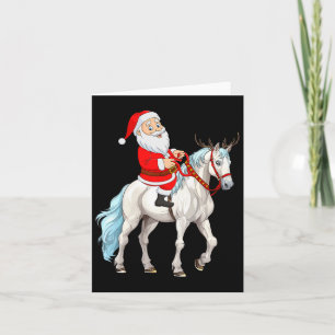 Kerstmis Stijl Rendier Santa Riding Paard Kerstmis Kaart