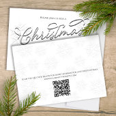 Kerstmis Stijlvolle Zilveren Kalligrafie Sneeuwvlo Kaart