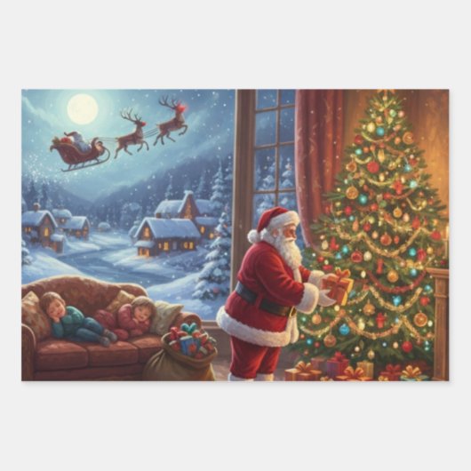 Kerstmis Stille Nacht Inpakpapier Vel (Voorkant)