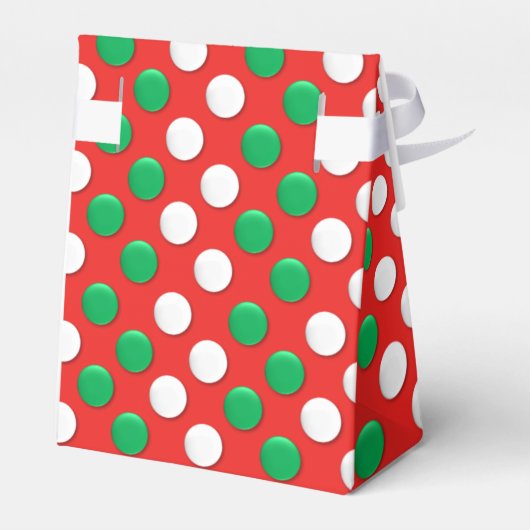 Kerstmis Stippen rood wit en groen voorblad Bedankdoosjes (Achterkant)