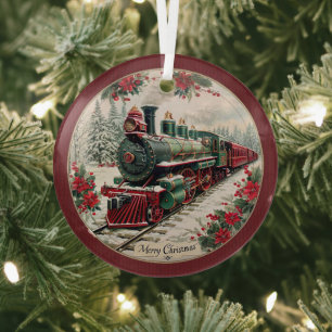 Kerstmis Stoomtrein – Festive Reis Glas Ornament