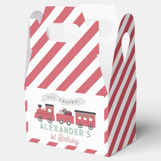 Kerstmis Stoomtrein Kinderen Verjaardag Bedankdoosjes (Geopend)