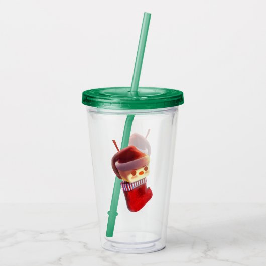 Kerstmis stoppen acryl drinkbeker (Achterkant)