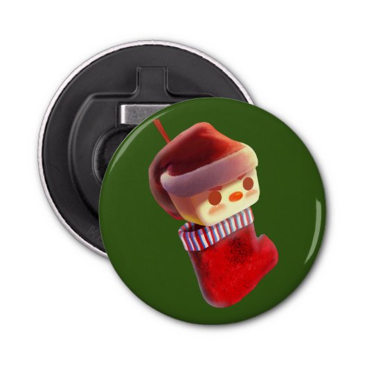 Kerstmis stoppen button flesopener (Voorkant)