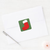 Kerstmis stoppen vierkante sticker (Envelop)