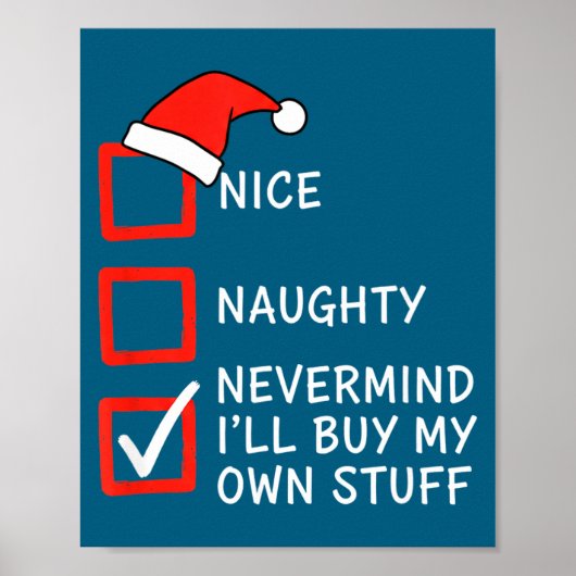 Kerstmis Stoute of Brave Checklist - Maakt niet ui Poster (Voorkant)