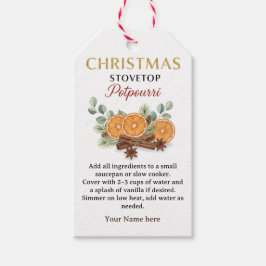 Kerstmis Stovetop Potpourri Recept Label Cadeaulabel