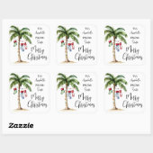 Kerstmis strand cadeautag sticker (Vel)