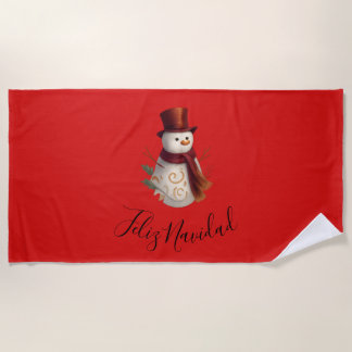 Kerstmis strandhanddoek - Feliz Navidad Strandlaken