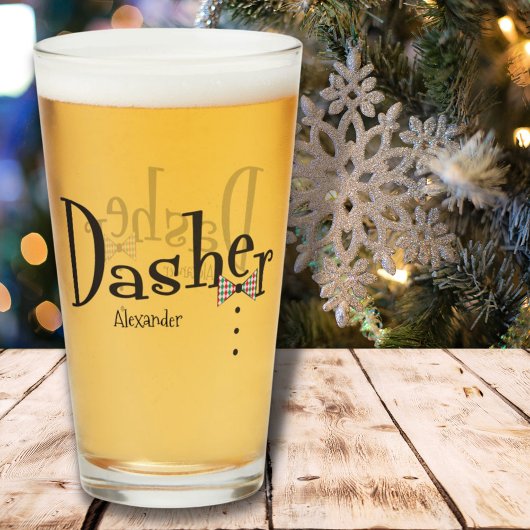 Kerstmis Stropdas in Santa's Reindeer Dasher Bow Glas