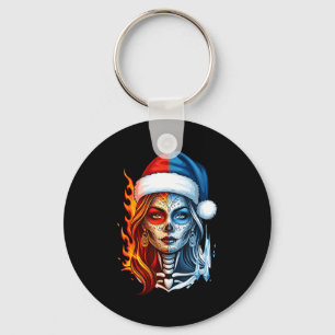 Kerstmis Suiker Schedel Kunst Vrouw Sinterklaas Ho Sleutelhanger