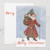 Kerstmis, suikerriet en blaassneeuw feestdagenkaart (Voorkant / Achterkant)