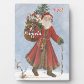 Kerstmis, suikerriet en cadeautjes in de sneeuw fotoplaat (voorkant)