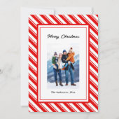 Kerstmis Suikerstok Aangepaste Foto Feestdagenkaart (Voorkant)