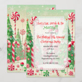 Kerstmis Suikerstok Winter Pepermunt Bos Kerst-  Kaart (Voorkant / Achterkant)