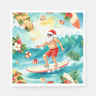 Kerstmis surfen in Hawaï met de Kerstman Servet