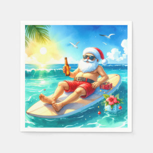 Kerstmis surfen in Hawaï met de Kerstman Servet