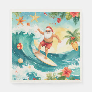 Kerstmis surfen in Hawaï met de Kerstman Servet