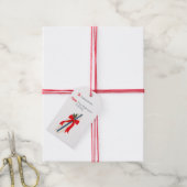 Kerstmis Surfplank Hamptons Cadeaulabel (Met Touw)